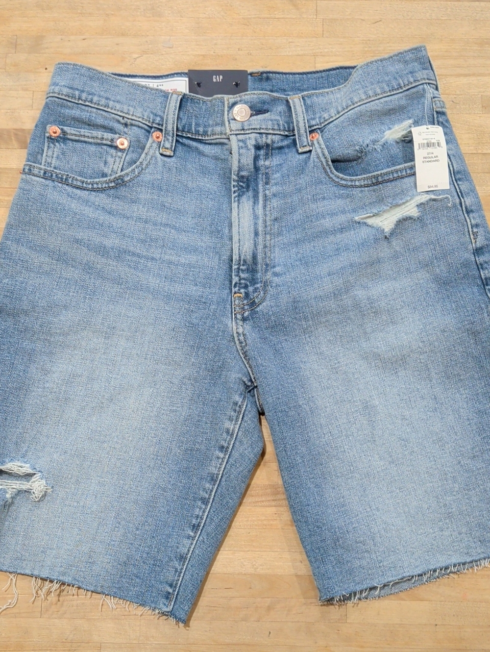 NWT GAP Light Blue Denim High Rise Bermuda Shorts Size 27 (4)